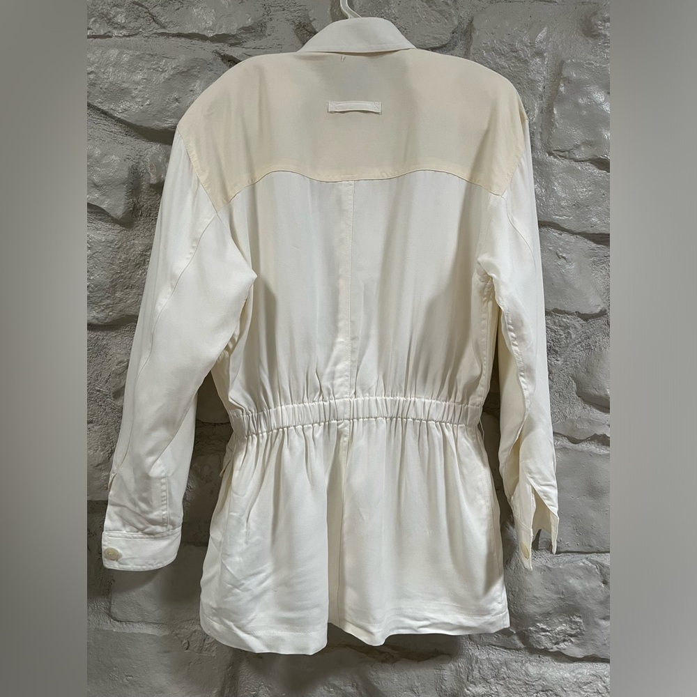 80s Vintage Liz Claiborne chore/safari jacket in cream - Picture 3 of 5